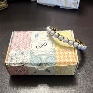 Plunder White Marbled and Gold Bracelet